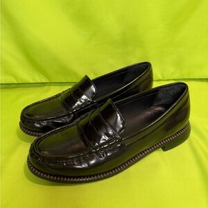 Freda Salvador Black Spazzolatto Elba Penny Loafers